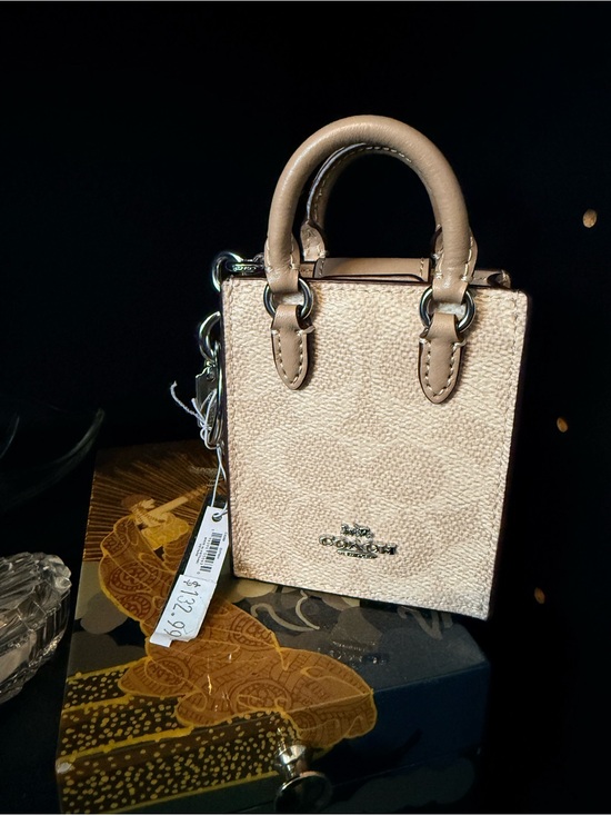 Coach Accessories - NWT Coach North South Mini Tote Bag Charm with Top Handles in Signature Canvas